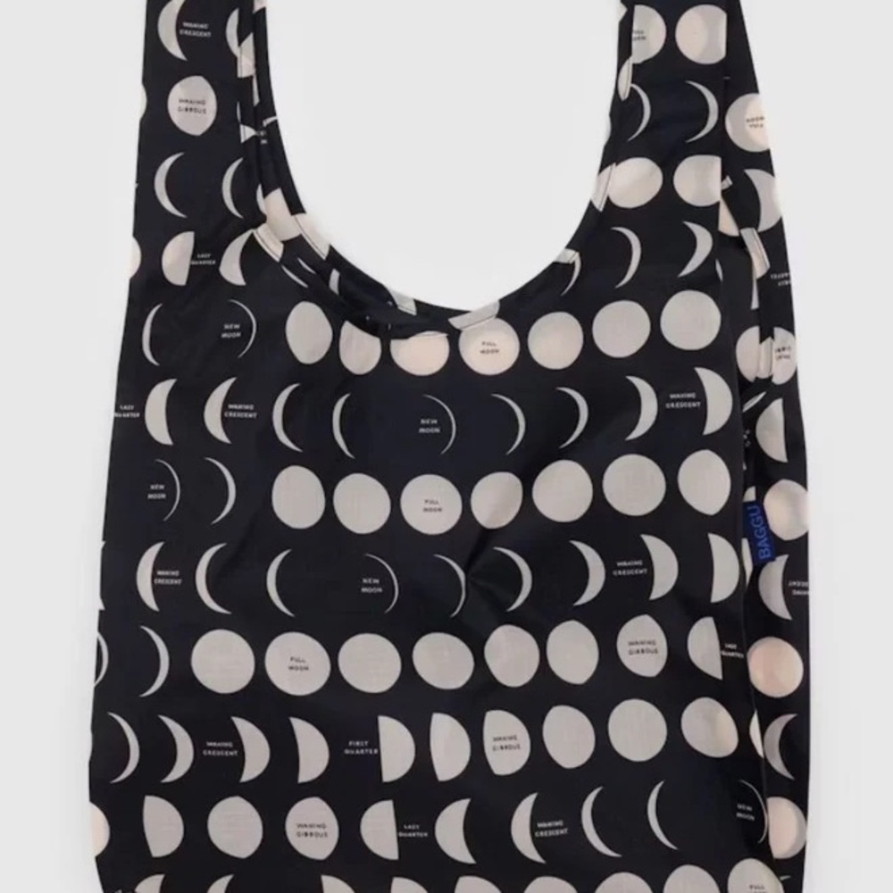 BAGGU Standard reusable bag Moon Black and white